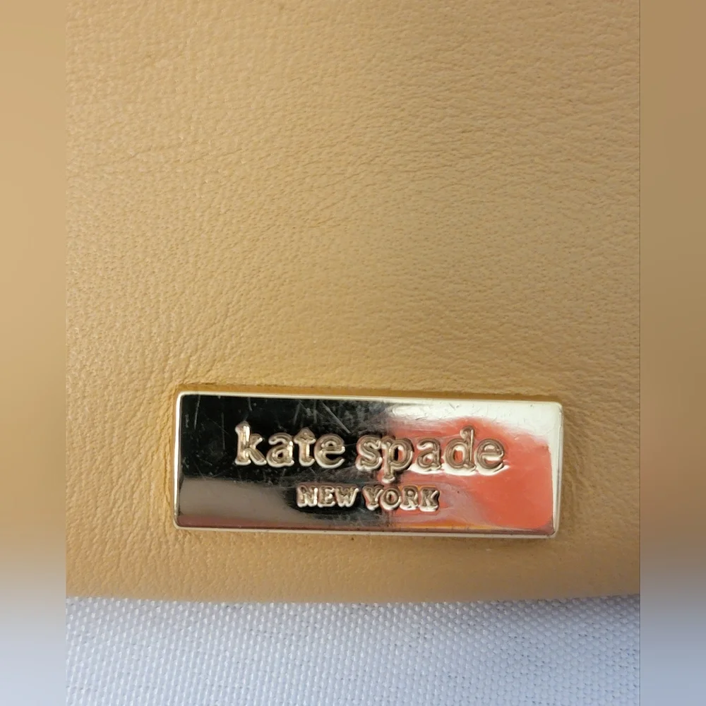 Kate Spade Cow Leather Tan and Black Wristlet